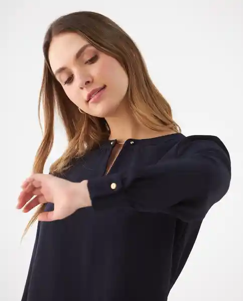 Camisa Azul Medianoche Ultraoscuro Talla M 419F025 Esprit