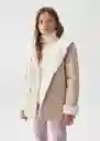 Abrigo Snow5 Beige Talla 11 Niña Mango