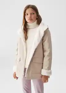 Abrigo Snow5 Beige Talla 11 Niña Mango