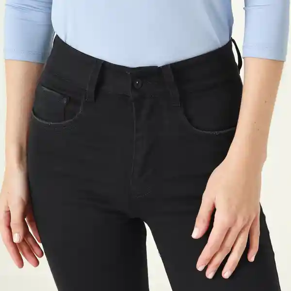 Jean Tiro Medio Bota Medio Negro Talla 10 - 720601