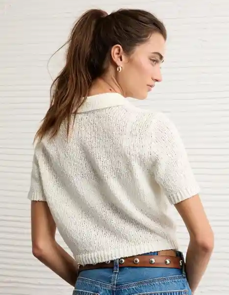 Suéter Tejido Mujer Blanco Talla X-Small 1534106 American Eagle