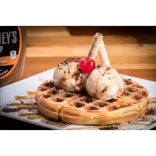 Waffle con Helado