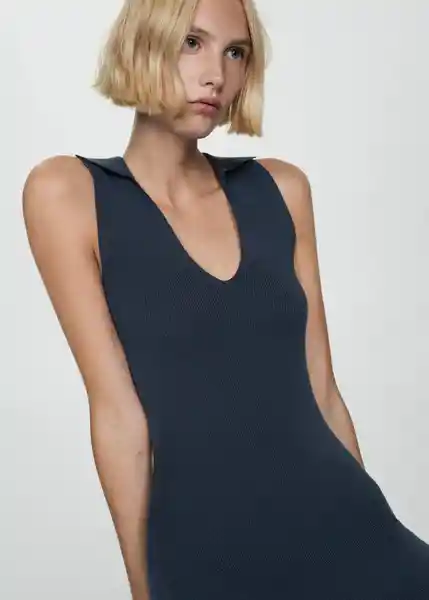 Vestido Moiso Navy Talla L Mujer Mango