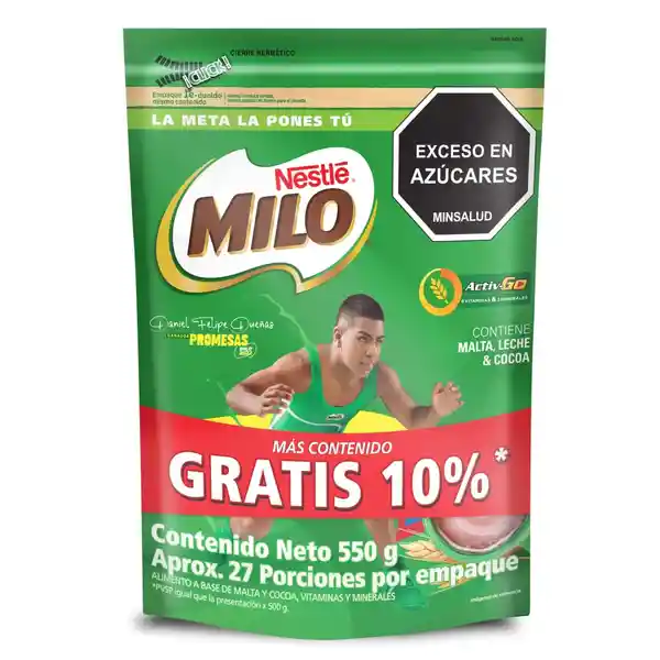 Milo Alimento en Polvo Chocolateado Activ Go