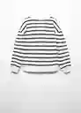 Sudadera Stripes Niñas Navy Talla 14 Mango