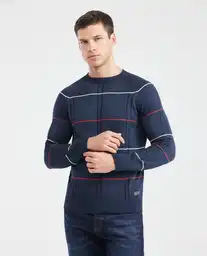 Suéter Mix Masculino Azul Dark Ultra Oscuro M Chevignon