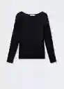 Camiseta Carlina Negro Talla XS Mujer Mango