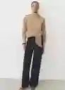 Blusa Brown Marrón Talla M Mujer Mango