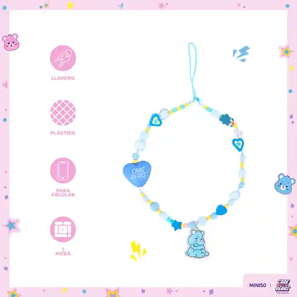 Adorno Con Correa Care Bears Azul Serie Miniso