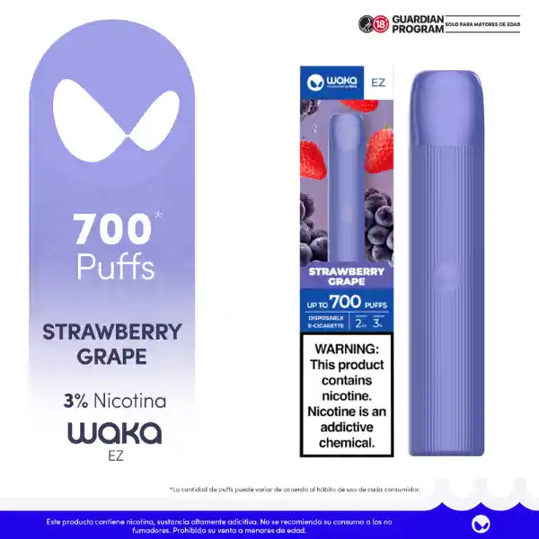 WAKA EZ  VapeStrawberry Grape-3% 700 puff