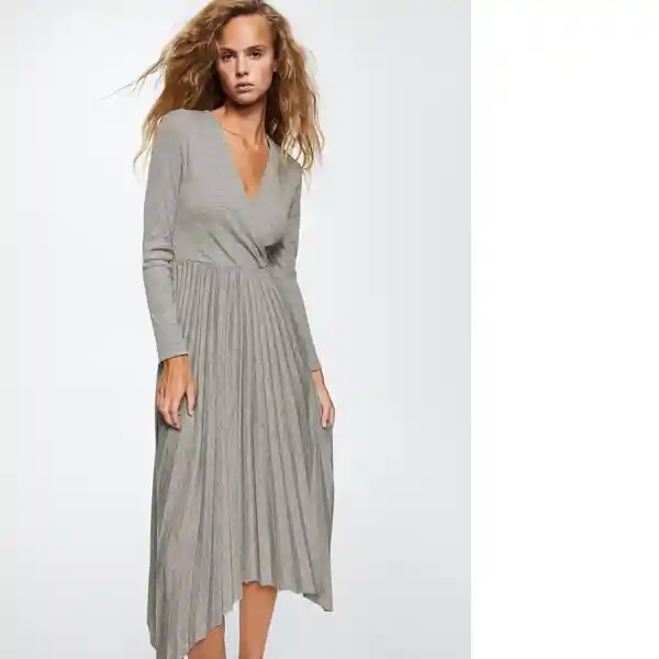 Vestido Latte-A Gris Claro Vigore Talla S Mujer Mango