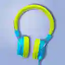 Audífonos Con Micrófono Kids Azul Verde 3.5 mm Mod 23L07 Miniso
