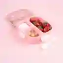 Contenedor Alimentos 3 Compartimentos Rosa 1200 mL Serie Miniso