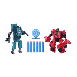 Robot Transformable y Pistola Rojo y Verde Serie Miniso