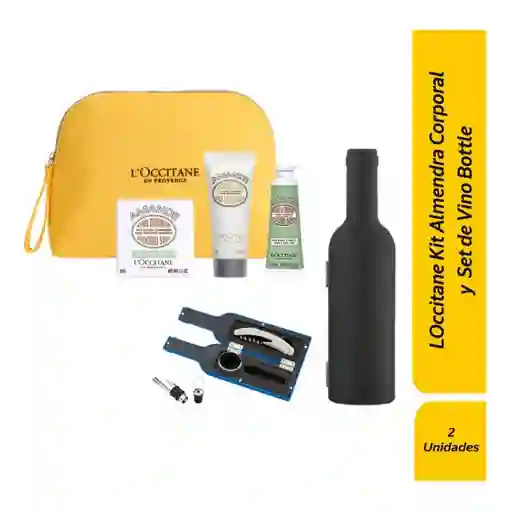 Combo L'Occitane Almendra Corporal + Set Vino Bottle