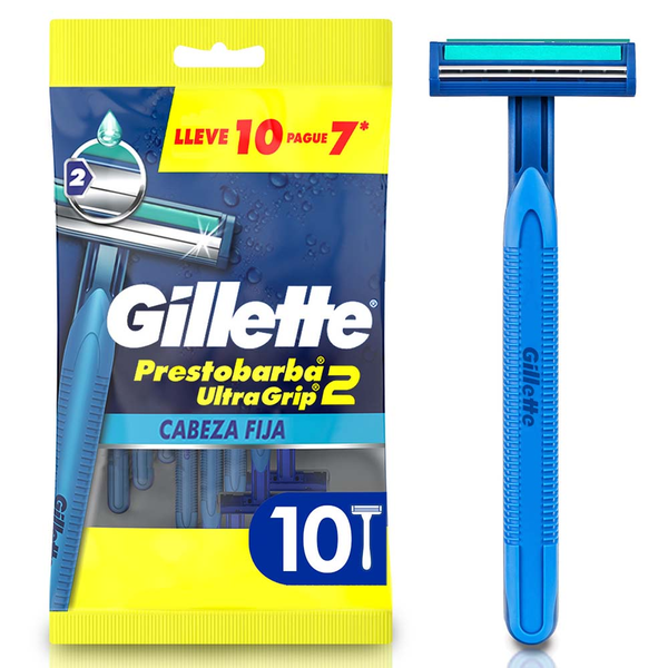 Máquina de Afeitar Desechable Prestobarba Ultragrip2 10 Unidades