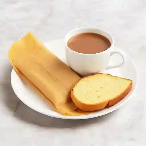 Combo Tamal Sencillo con Chocolate y Pan