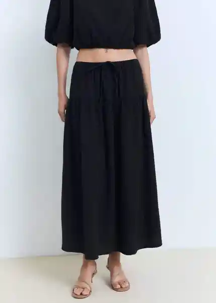 Falda Kimolos Negro Talla XS Mujer Mango