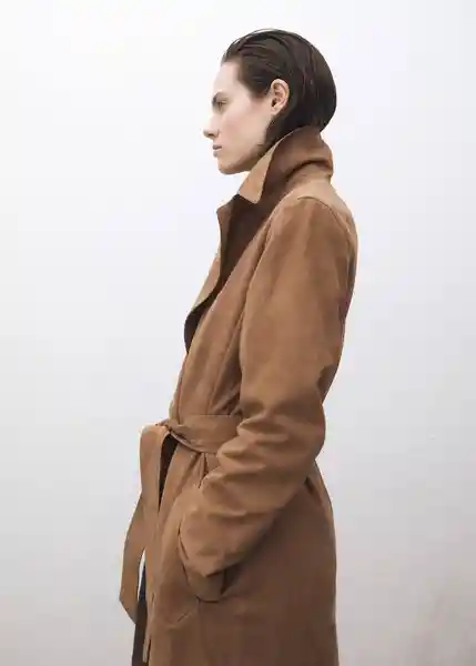 Abrigo Trench West Camel Talla M Mujer Mango