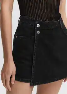 Short Skort Tejano Negro Talla XL Mujer Mango