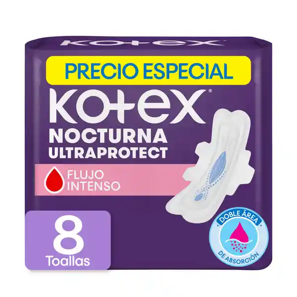 Toalla Femeninas Kotex Nocturna 8 Und