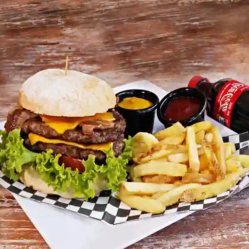 Hamburgo Doble Carne + 150 Grs Papas a la Francesa