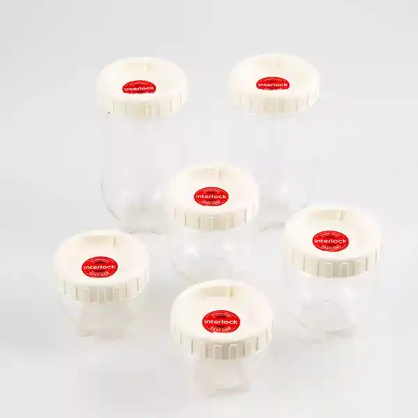 Estra Set Recipiente Interlock Circulares Herméticos