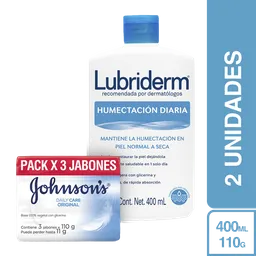 Combo Lubriderm Humectación Diaria 400 mL + Jabón Original