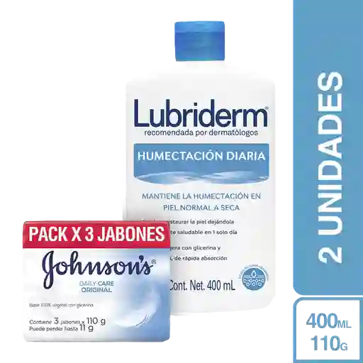 Combo Lubriderm Humectación Diaria 400 mL + Jabón Original