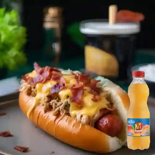 Comb hot dog chicken+jugo hit mango500ml