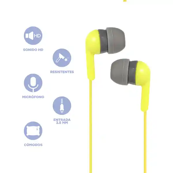 Audífonos Amarillo Modelo 22E14 Miniso