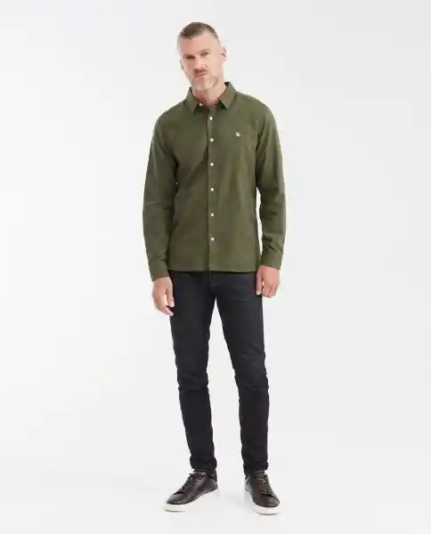 Camisa Oxford Manga Larga Verde Ciénaga Ultraoscuro M Chevignon