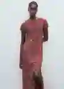 Vestido Pomelo Burdeos Talla L Mujer Mango