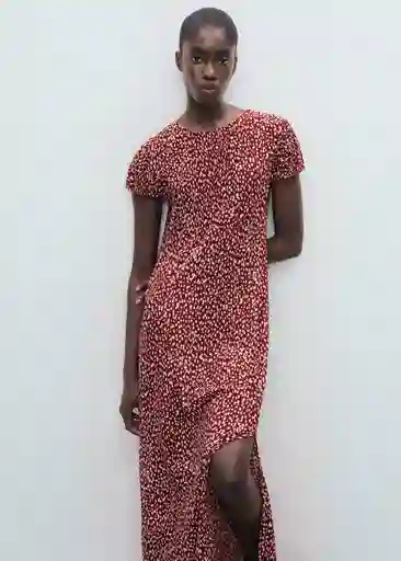 Vestido Pomelo Burdeos Talla L Mujer Mango