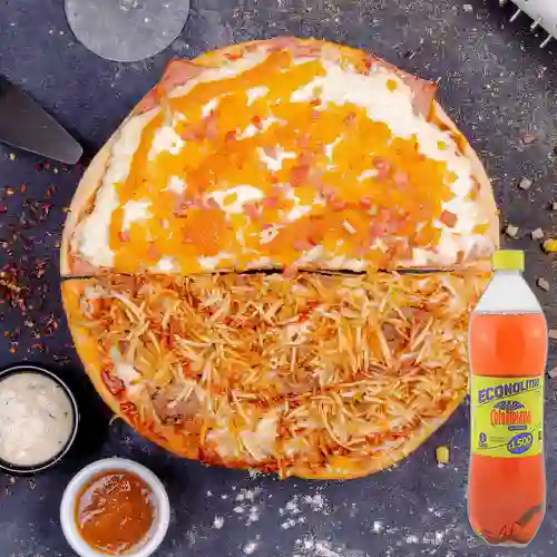 Pizzeta Fusión (30cm) + Colombiana Econolitro 1 l