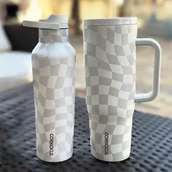 Corkcicle Botella Térmica Sport Canteen Wavy Blanco 20 oz