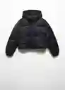 Abrigo Anorak Satini Negro Talla M Mujer Mango