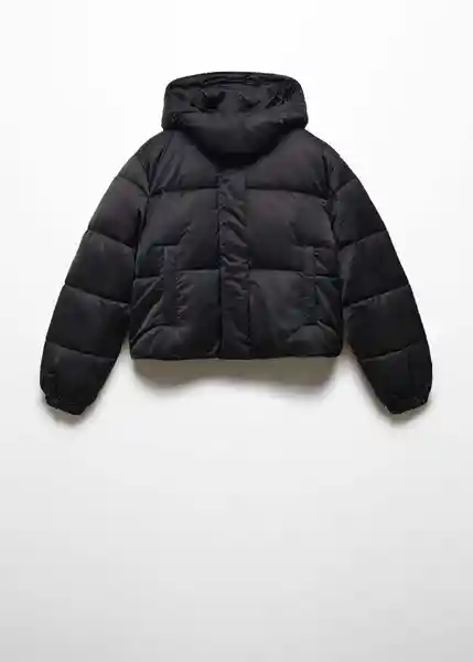 Abrigo Anorak Satini Negro Talla M Mujer Mango
