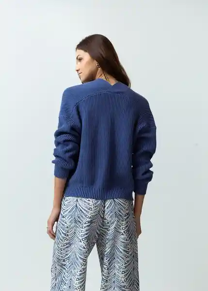 Blusa Tejido Mujer Azul Cetaceo Talla S 482G033 Naf Naf