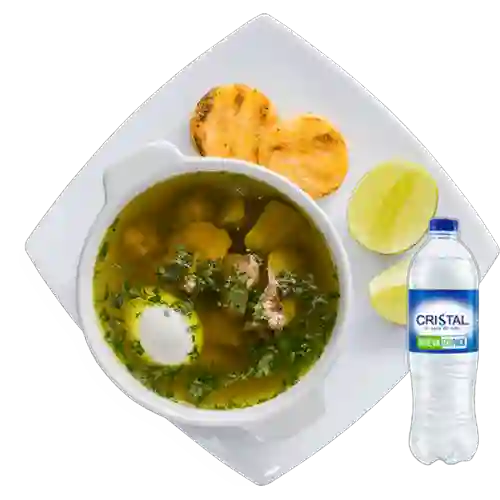 Combo Consomé de Menudencias + Cristal Sin Gas 600 ml