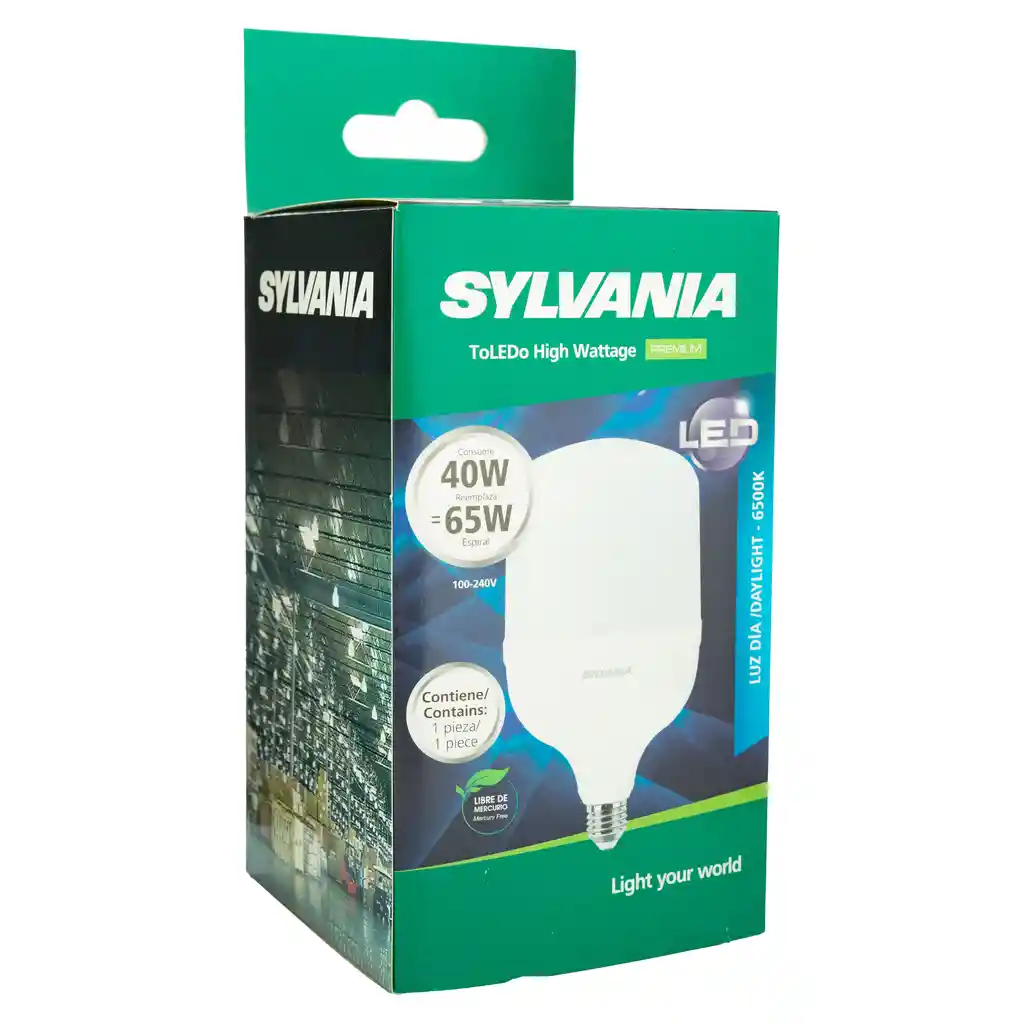 Sylvania Foco Led Alta Potencia Luz Blanca 40W E27 100-240 V