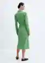 Vestido Crink-W Verde Talla S Mujer Mango