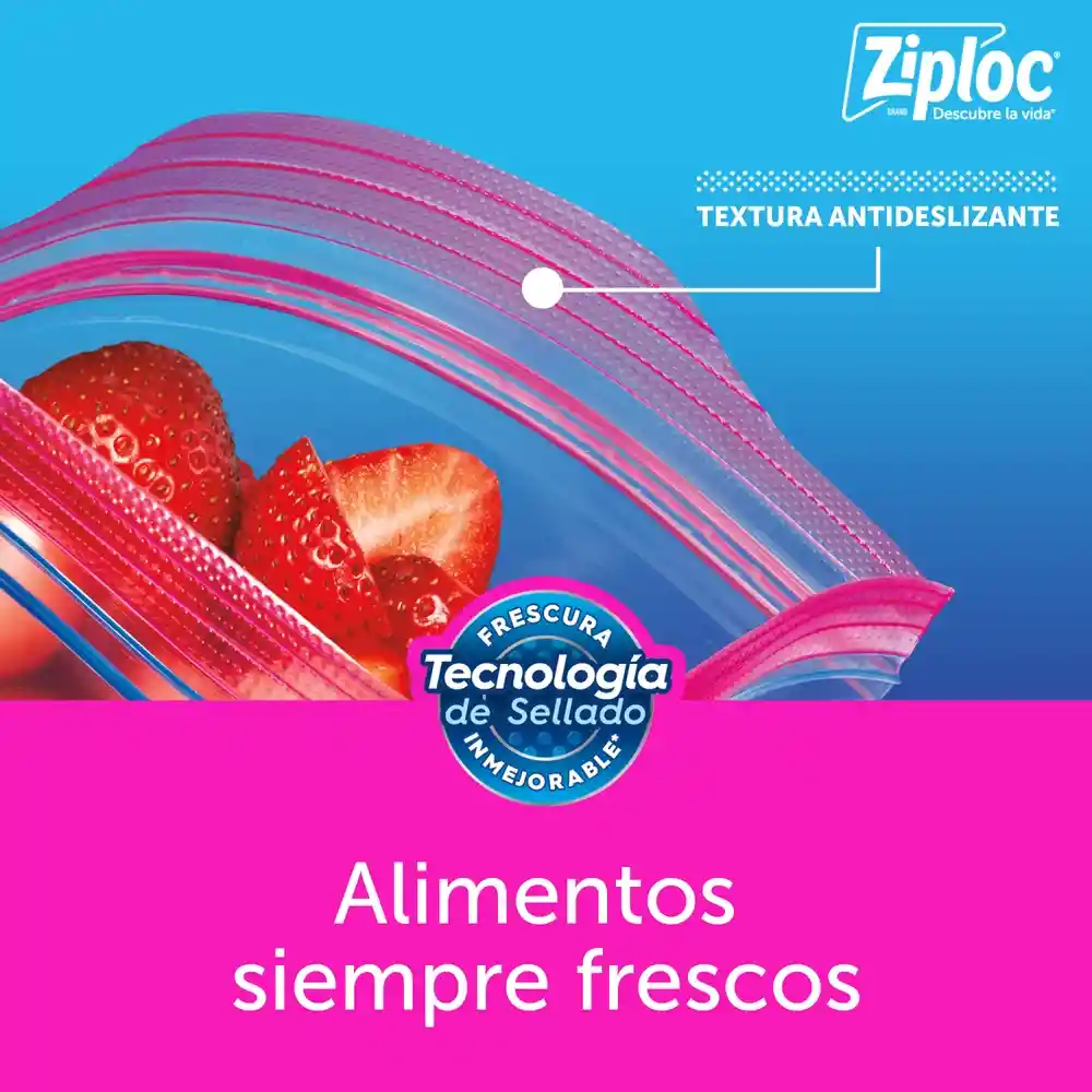 Ziploc Bolsa Reutilizable para Guardar Medianas 25 piezas