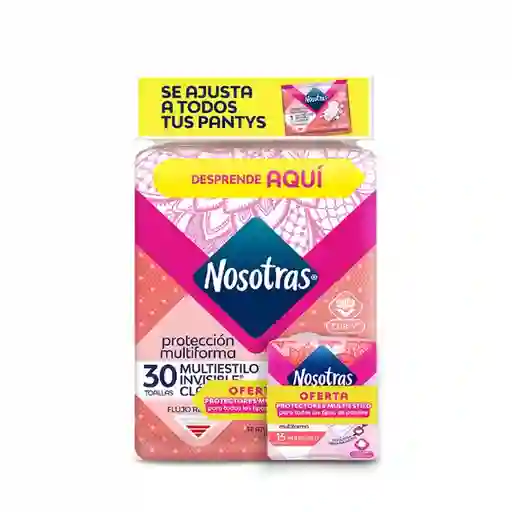 Nosotras Toalla Multiestilo Invisible + Protectores