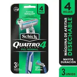 Schick Máquina de Afeitar Quattro Titanium para Piel Normal