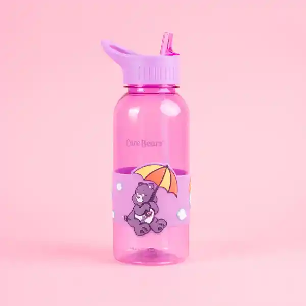 Vaso Plástico Con Pitillo y Funda Bears Púrpura 1000 mL Miniso