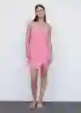 Vestido Mini Fucsia Talla XS Mujer Mango