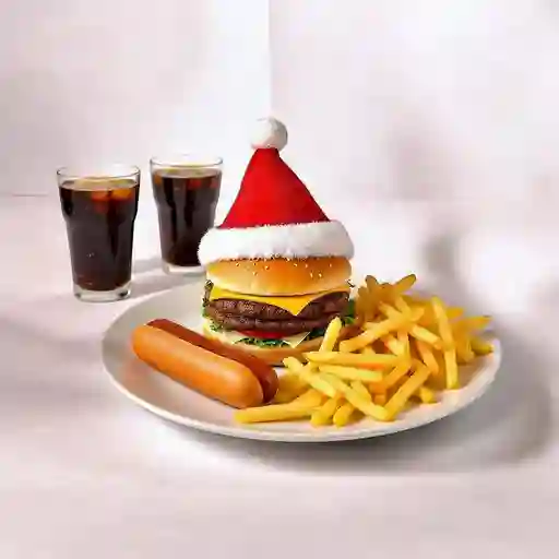 1 Santa Burger + 1 Perro + 2 Gaseosas