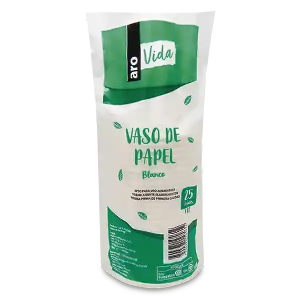 Vaso de Papel Vida Blanco 7 Oz Aro