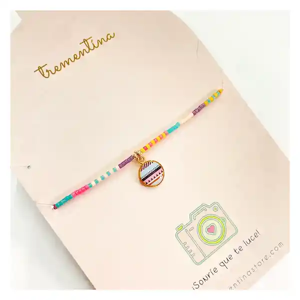 Trementina Pulsera Mostacillas Colores Dije Figuras